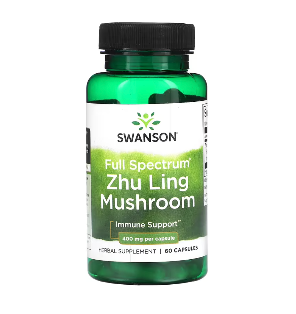 Swanson, Hongo Zhu Ling de espectro completo, 400 mg, 60 cápsulas