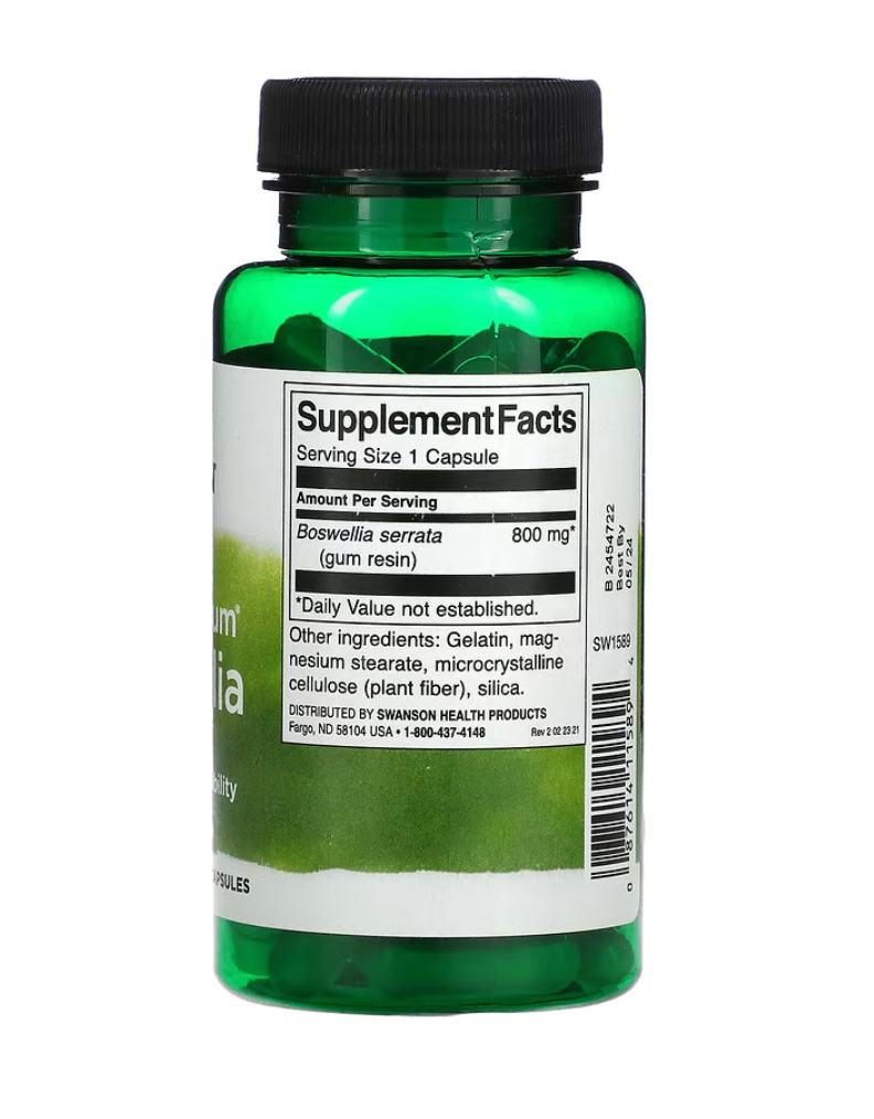 Swanson, Boswellia de espectro completo, Doble concentración, 60 cápsulas