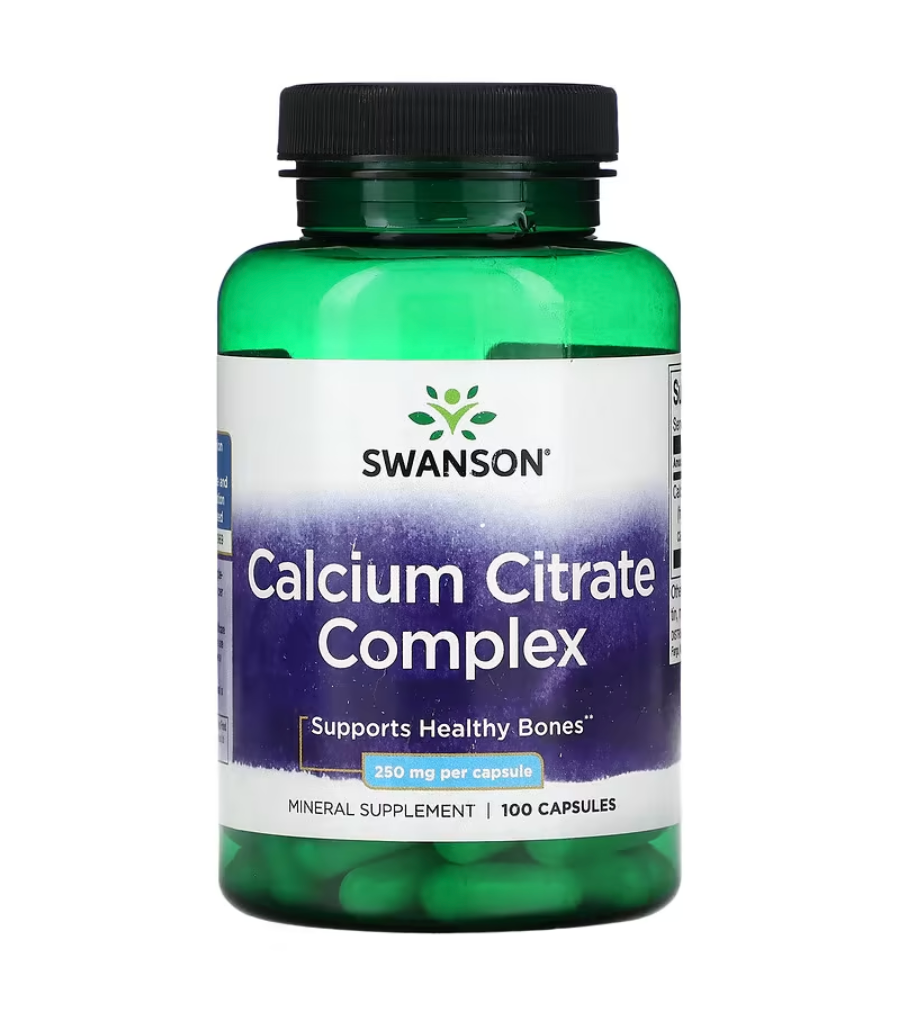 Swanson, Complejo de citrato de calcio, 250 mg, 100 cápsulas