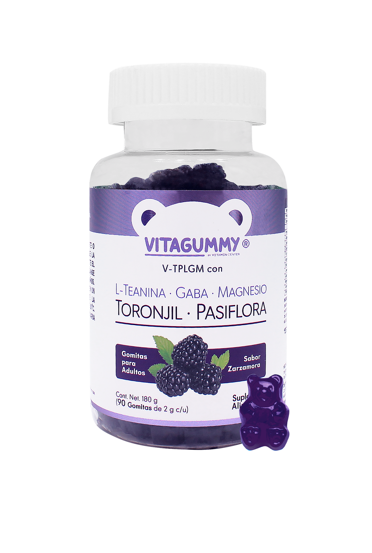 Gomitas de Toronjil y pasiflora, 90 gomitas de 2g c/u