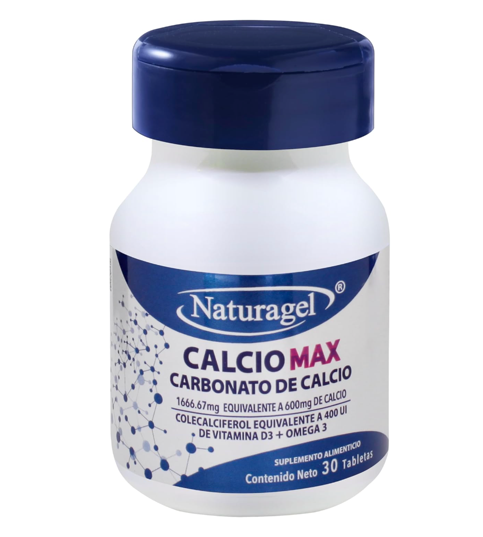 Calcio con Vitamina D3 y Omega 3 Naturagel 30 Tabletas