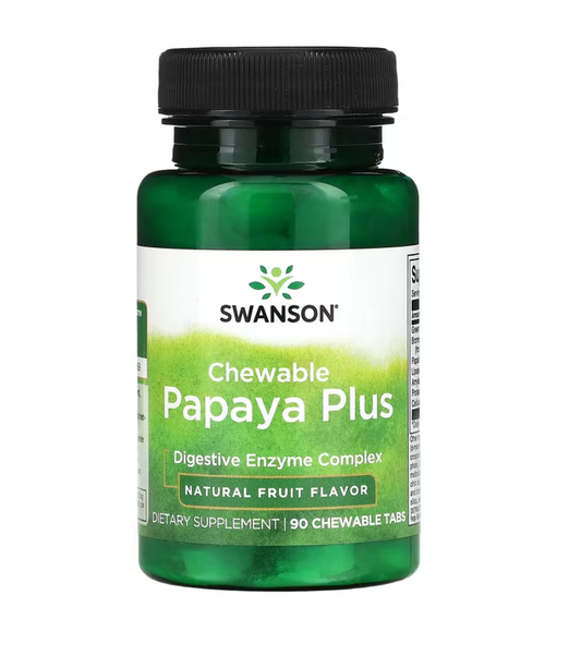 Papaya Plus Swanson 90 tabletas masticables