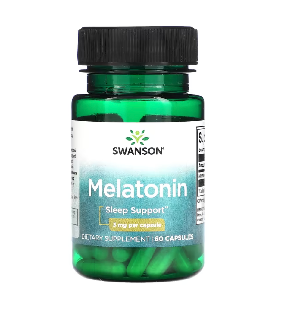 Swanson, Melatonina, 3 mg, 60 cápsulas