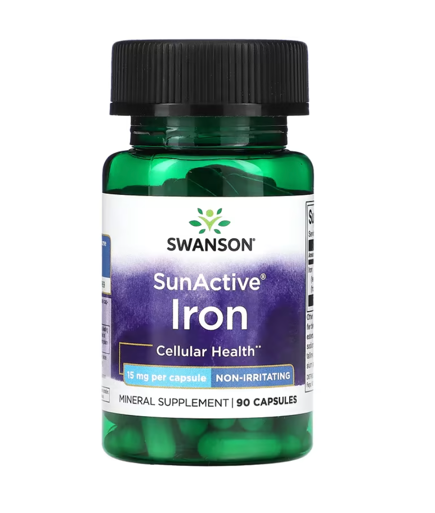 Swanson, SunActive, Hierro, 15 mg, 90 cápsulas