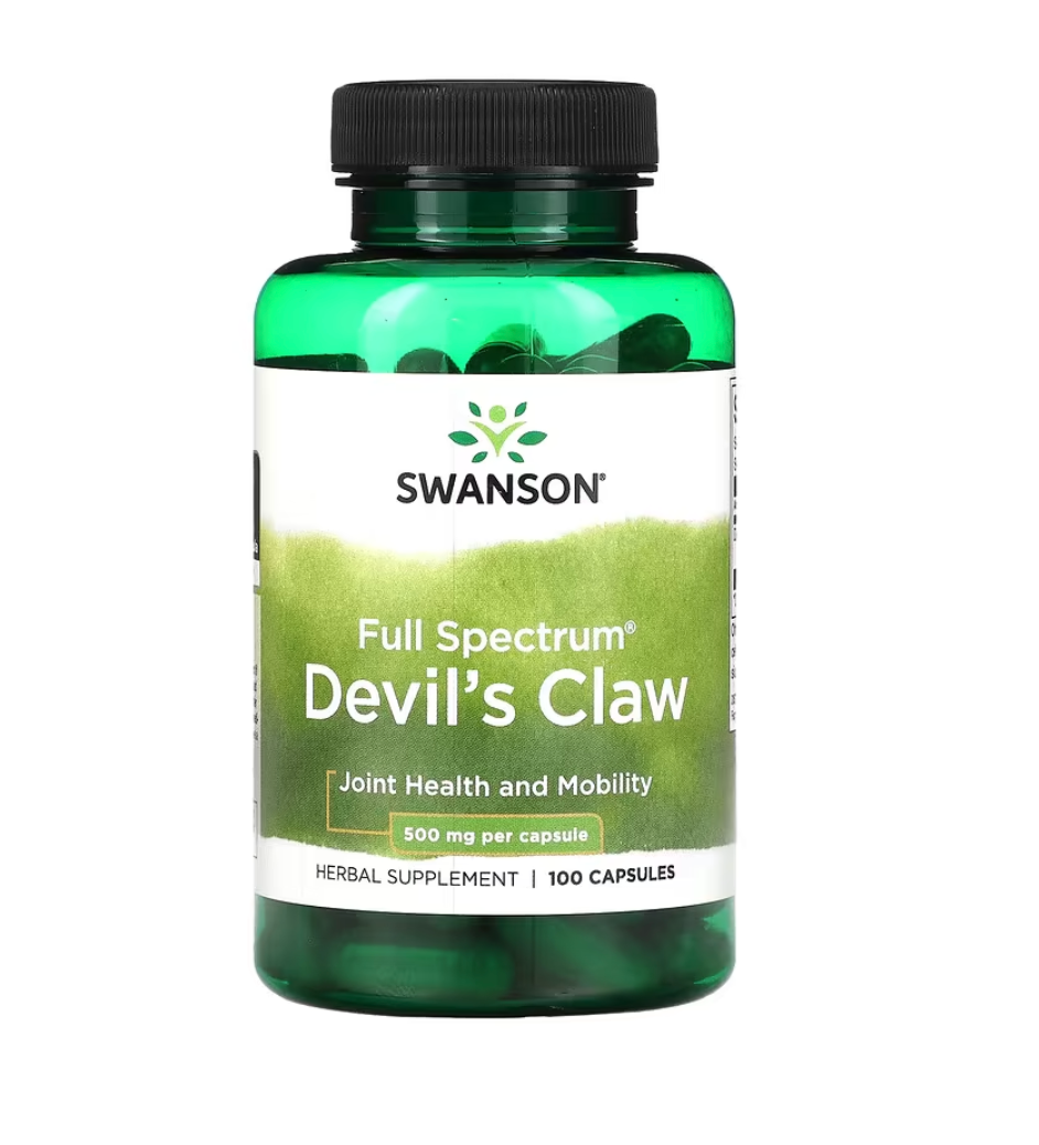 Swanson, Garra del diablo de espectro completo, 500 mg, 100 cápsulas